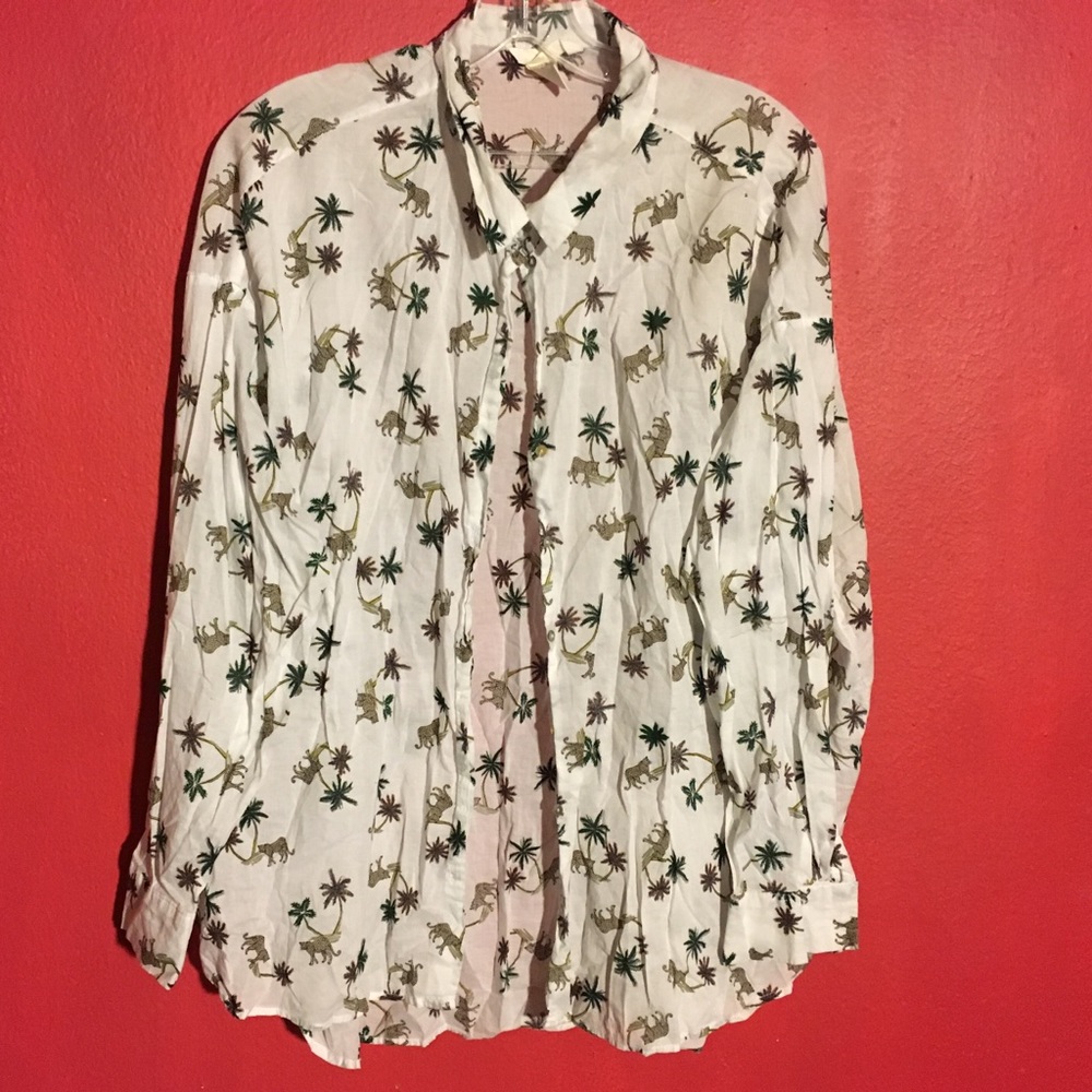 Tiger & Tree All Over Print Button Down